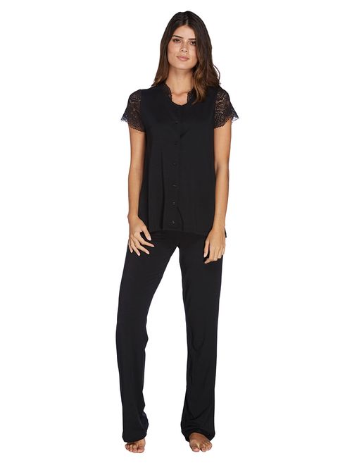 Pijama Longo com Botão Modal Fresh