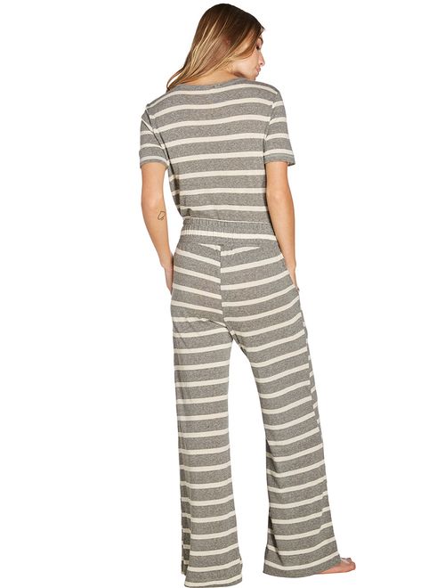 Camiseta Manga Curta e Calça Listrada Comfy