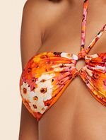 Biquíni Faixa Estampado Flower Laranja Agua Doce