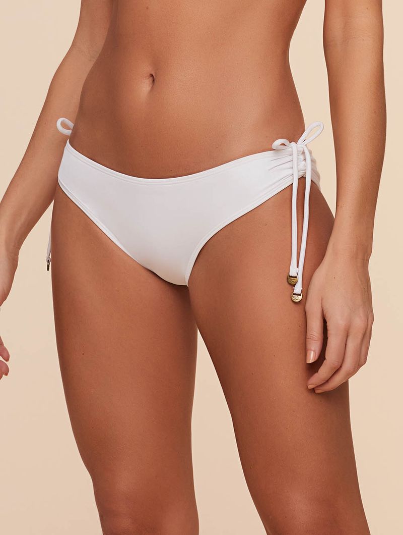 Tanga Larga Com Rolotês Lisos Branco Água Doce