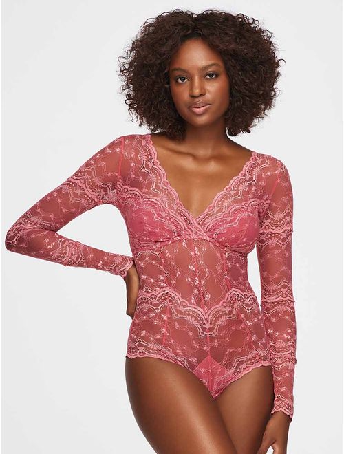 Body Manga Longa com Bojo Removível Pétala