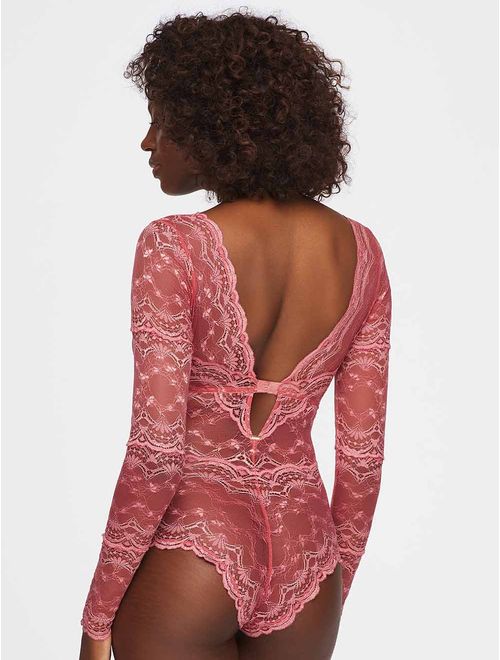 Body Manga Longa com Bojo Removível Pétala