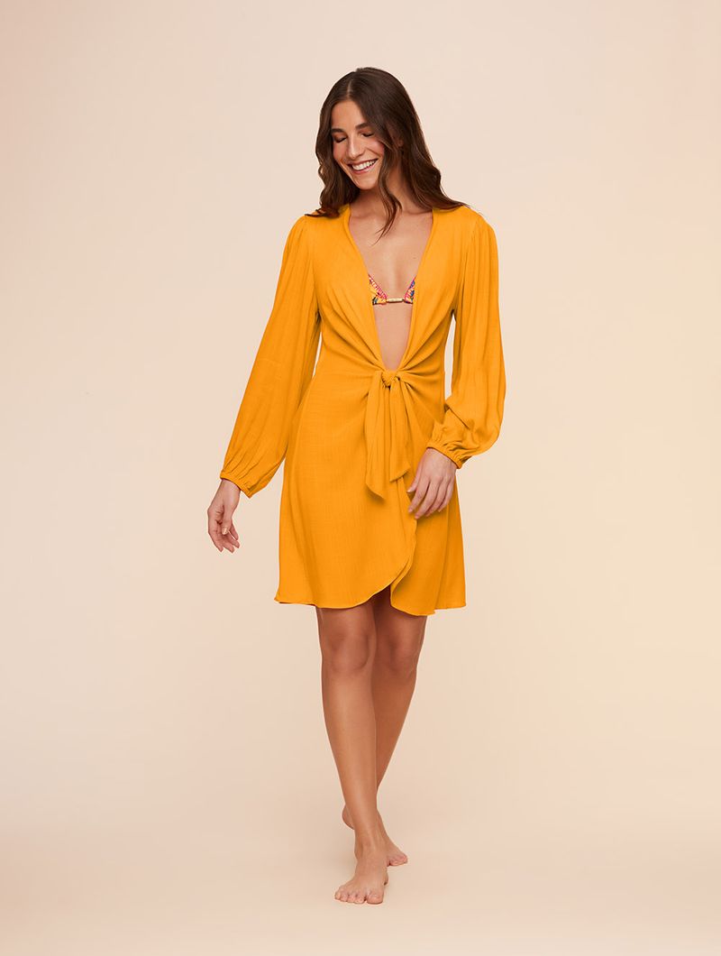 Vestido Curto Lisos Roots Honey Agua Doce