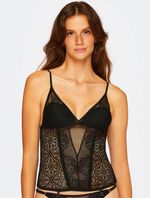 Corselet Com Cinta Liga Just love  Preto Valisere