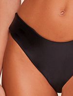 Top Meia Taça + Tanga Lateral Média Lisos Básicos Preto Agua Doce