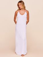 Vestido Longo Lisos Saídas Branco Agua Doce