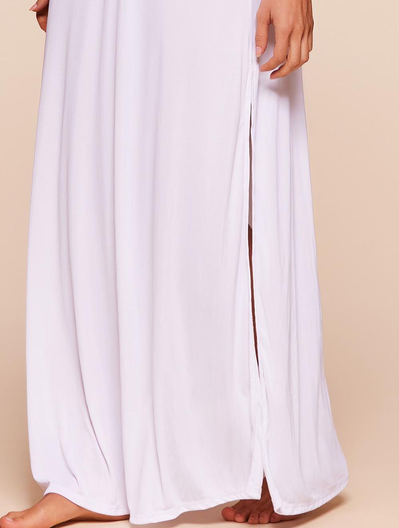 Vestido Longo Lisos Saídas Branco Agua Doce