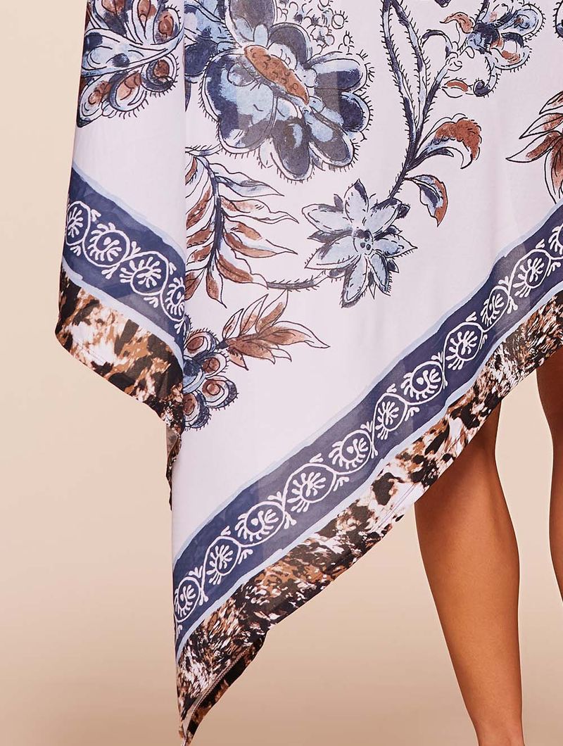Canga Estampada Savannah Branco Agua Doce