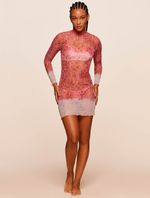 Vestido Curto Estampado Sunny Laranja Agua Doce