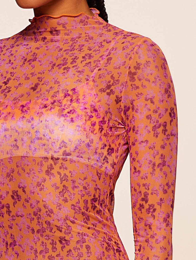 Vestido Curto Estampado Sunny Laranja Agua Doce