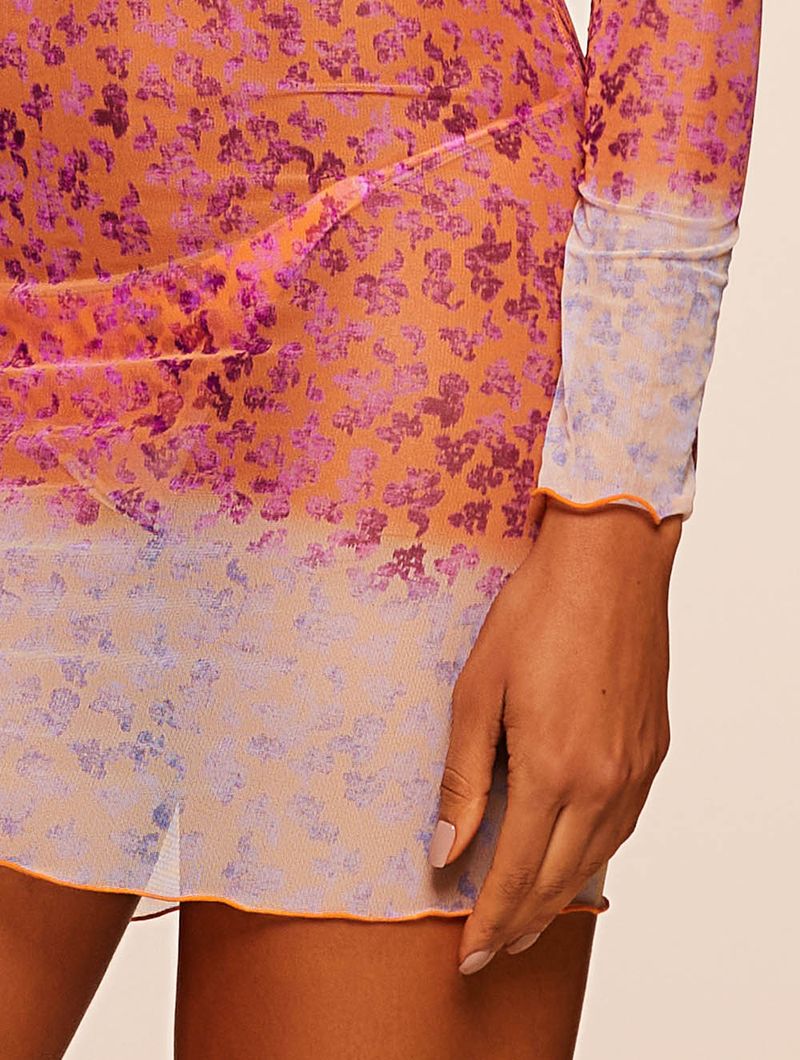 Vestido Curto Estampado Sunny Laranja Agua Doce