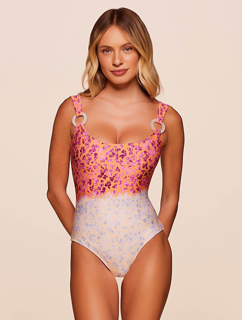 Maiô Regata Estampado Sunny  Laranja Agua Doce