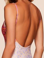 Maiô Decote V Estampado Sunny  Laranja Agua Doce