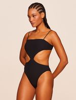 Maiô Cut Out Lisos Wild Preto Agua Doce