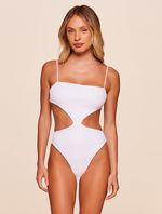 Maiô Cut Out Lisos Wild Branco Agua Doce