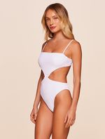 Maiô Cut Out Lisos Wild Branco Agua Doce