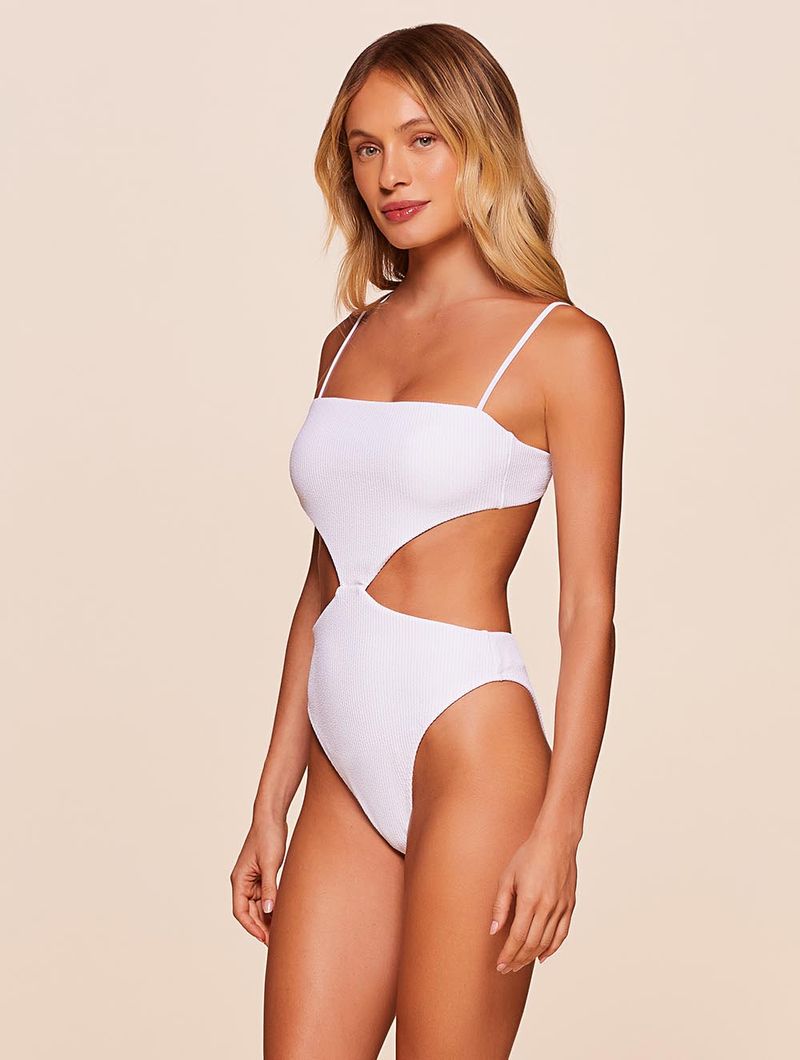 Maiô Cut Out Lisos Wild Branco Agua Doce