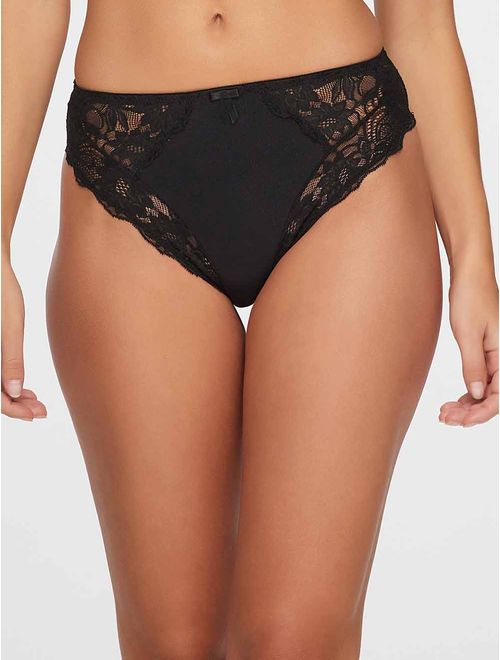 Calcinha Cavada Alta Básica Com Renda