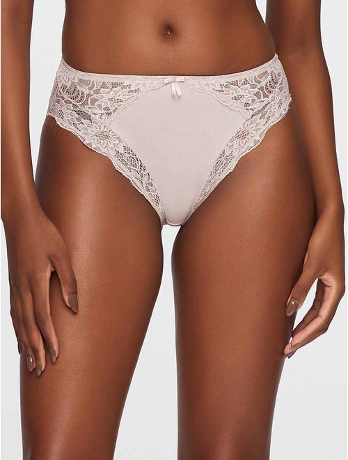 Calcinha Cavada Alta Básica Com Renda