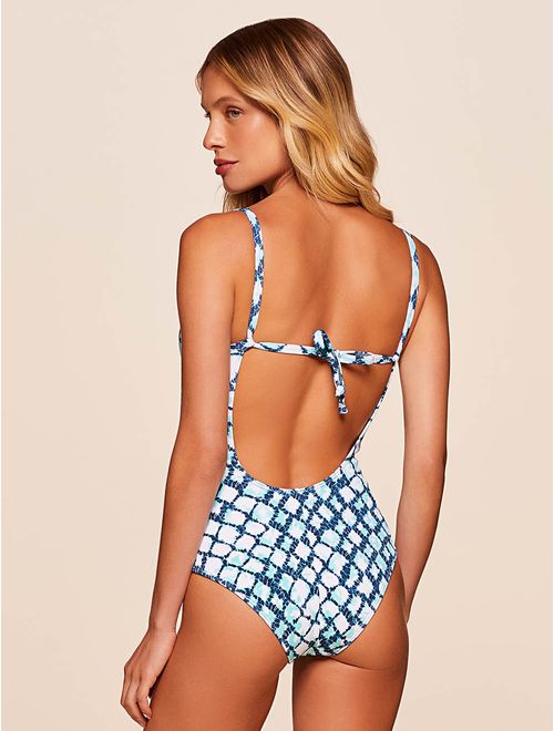 Maiô Meia Taça Estampado Aquamarine