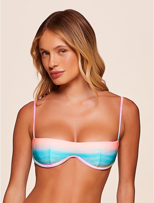 Top Meia Taça Estampado Sky