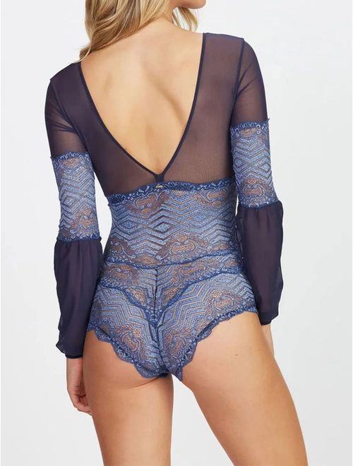 Body Manga Longa Jeans