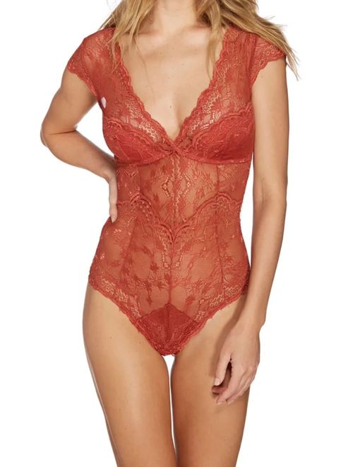 Body em Renda com Manga Curta Pétala