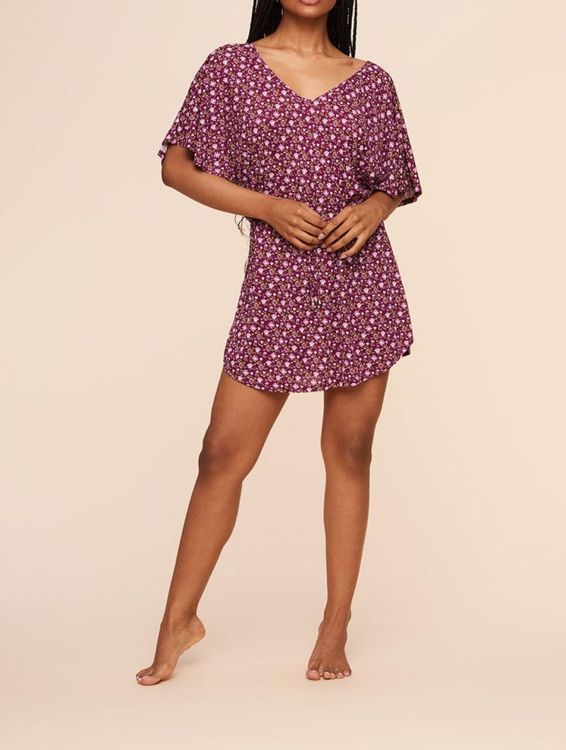 Kaftan Estampado Oásis Roxo Água Doce