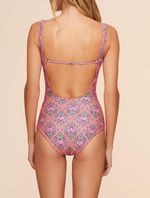Maiô Básico Estampado Folk Rosa Água Doce