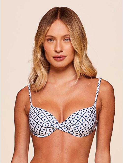 Top Meia Taça Estampado Ocean