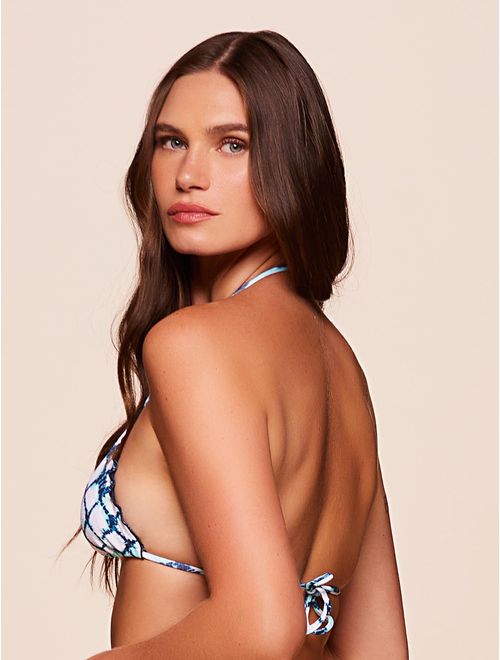 Top Cortininha Ruffle Estampado Aquamarine