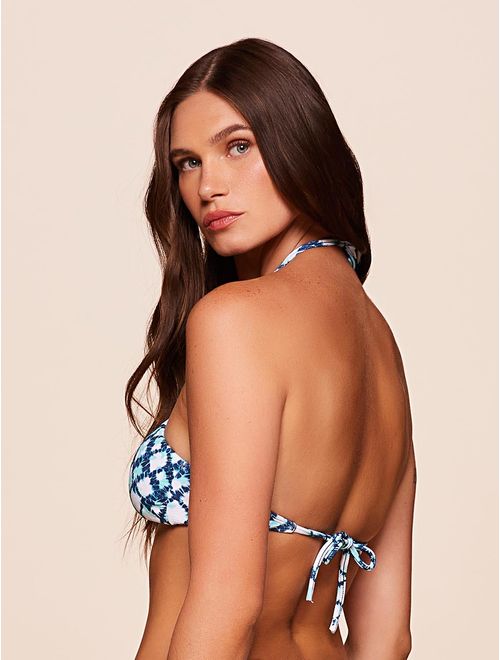 Top Faixa Estampado Aquamarine