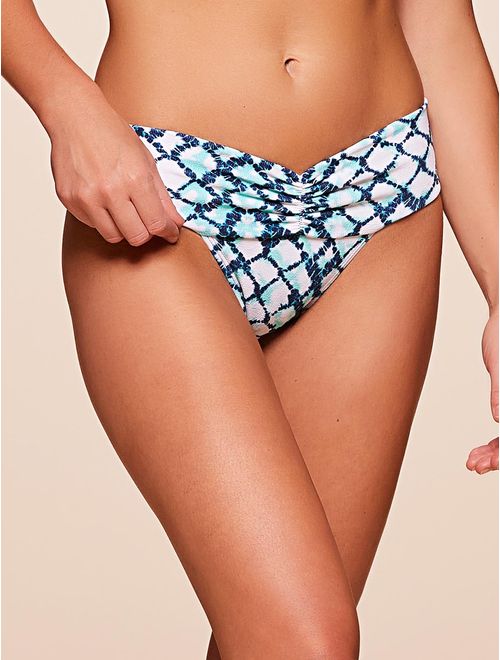 Tanga Lateral Larga Estampada Aquamarine