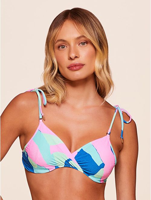 Top Meia Taça Estampado Lagoon