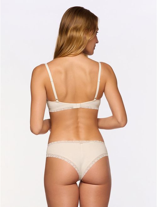 Sutiã Bojo Sem Aro + Calcinha Biquíni Com Renda Natural