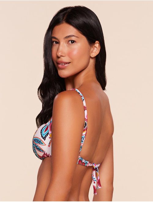 Top Meia Taça Estampado Lírio