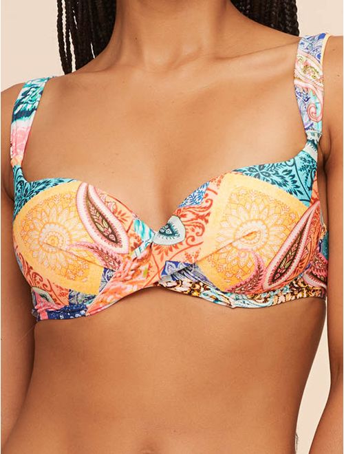 Top Meia Taça Estampado Boho Chic