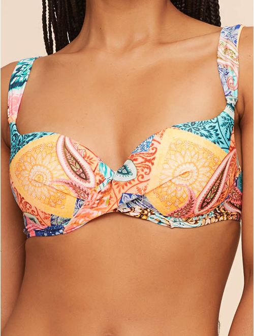 Top Meia Taça Estampado Boho Chic