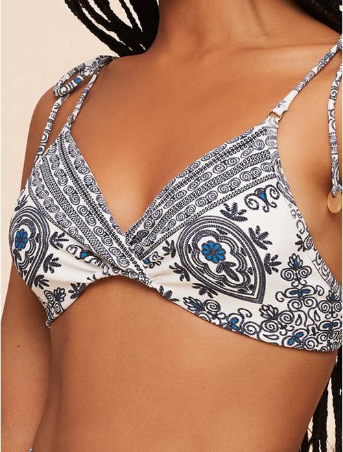 Top Meia Taça Estampado Nordic
